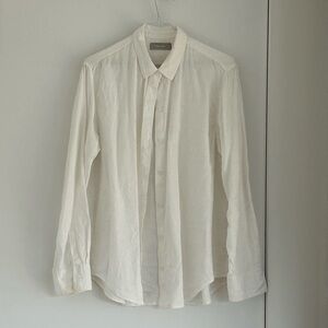 Everlane Ivory Linen Button-Down Shirt